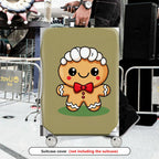 1-Piece Cute  Gingerbread Christmas Holiday Fun Festive  Suitcase Luggage Cover, Stretch Protective Sleeve