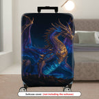 1-Piece Galaxy Dragon Fantasy Mythical Cosmic Starry  Suitcase Luggage Cover, Stretch Protective Sleeve