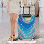 1-Piece Moon Star Rose Artistic Fantasy Dreamy  Suitcase Luggage Cover, Stretch Protective Sleeve