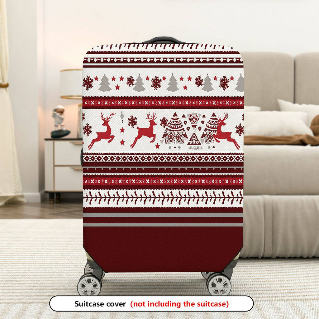 1-Piece Reindeer Snowflakes Christmas Winter Holiday Festive  Suitcase Luggage Cover, Stretch Protective Sleeve