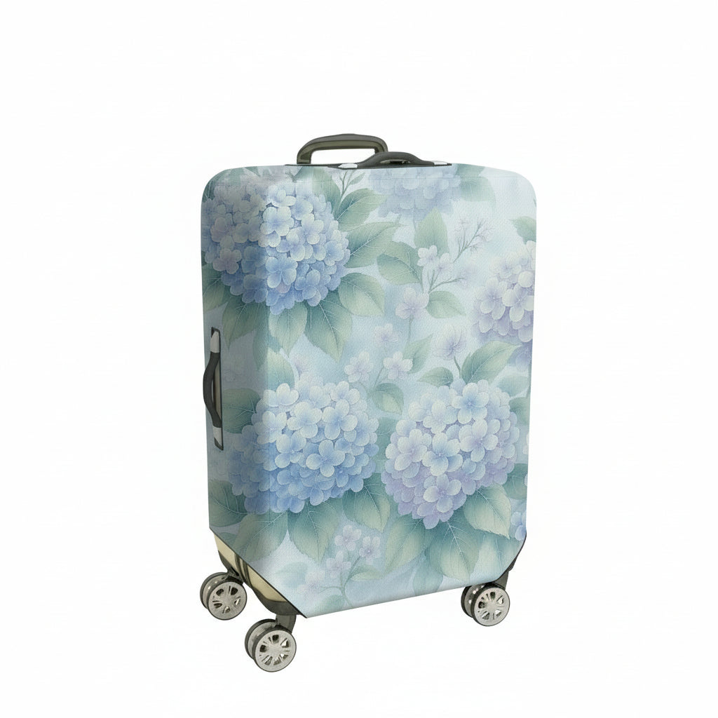 1-Piece Floral Hydrangea Leaf Pastel Nature Artistic  Suitcase Luggage Cover, Stretch Protective Sleeve