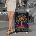 1-Piece Cosmic Tree Colorful Star Sun Moon Spaceship  Suitcase Luggage Cover, Stretch Protective Sleeve