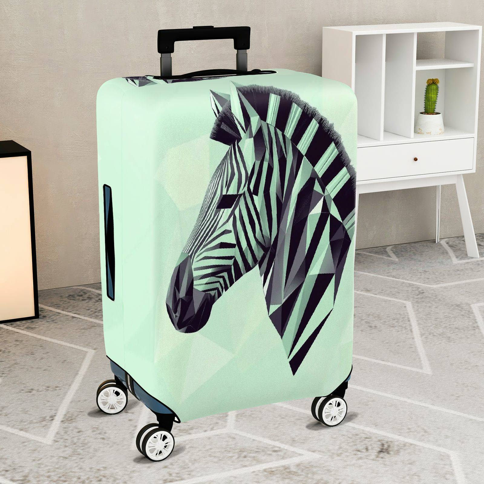 1-Piece Geometric Zebra Animal Pattern  Suitcase Luggage Cover, Stretch Protective Sleeve