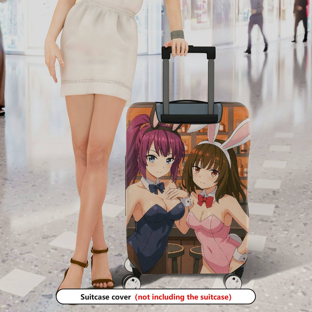 1-Piece Anime Bunny Girl Bar Lounge  Character Decorative  Suitcase Luggage Cover, Stretch Protective Sleeve