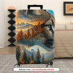 1-Piece Mountain Forest Animal Cat Landscape Nature  Suitcase Luggage Cover, Stretch Protective Sleeve