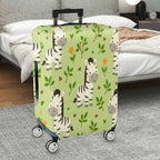 1-Piece Cute Zebra Animal Nature Floral Heart  Suitcase Luggage Cover, Stretch Protective Sleeve