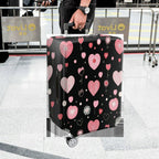 1-Piece Heart Flower Love Valentine Romantic Cute  Suitcase Luggage Cover, Stretch Protective Sleeve