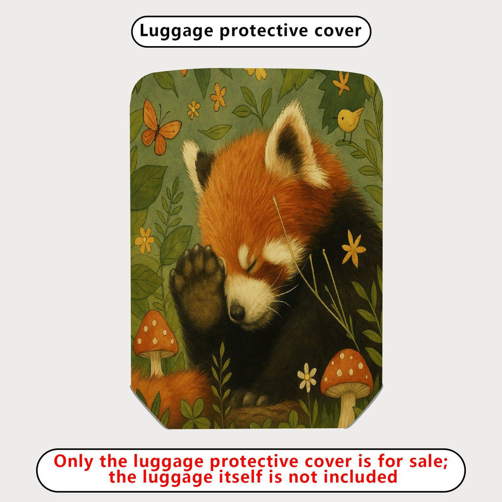 1-Piece Red Panda Forest Nature Floral Animal Cute  Suitcase Luggage Cover, Stretch Protective Sleeve