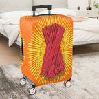 1-Piece Festive Orange Firecrackers Holiday Celebration Vibrant  Suitcase Luggage Cover, Stretch Protective Sleeve