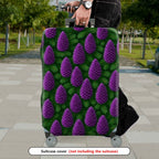 1-Piece Purple Pine Cone Evergreen Holiday Festive Seasonal  Suitcase Luggage Cover, Stretch Protective Sleeve