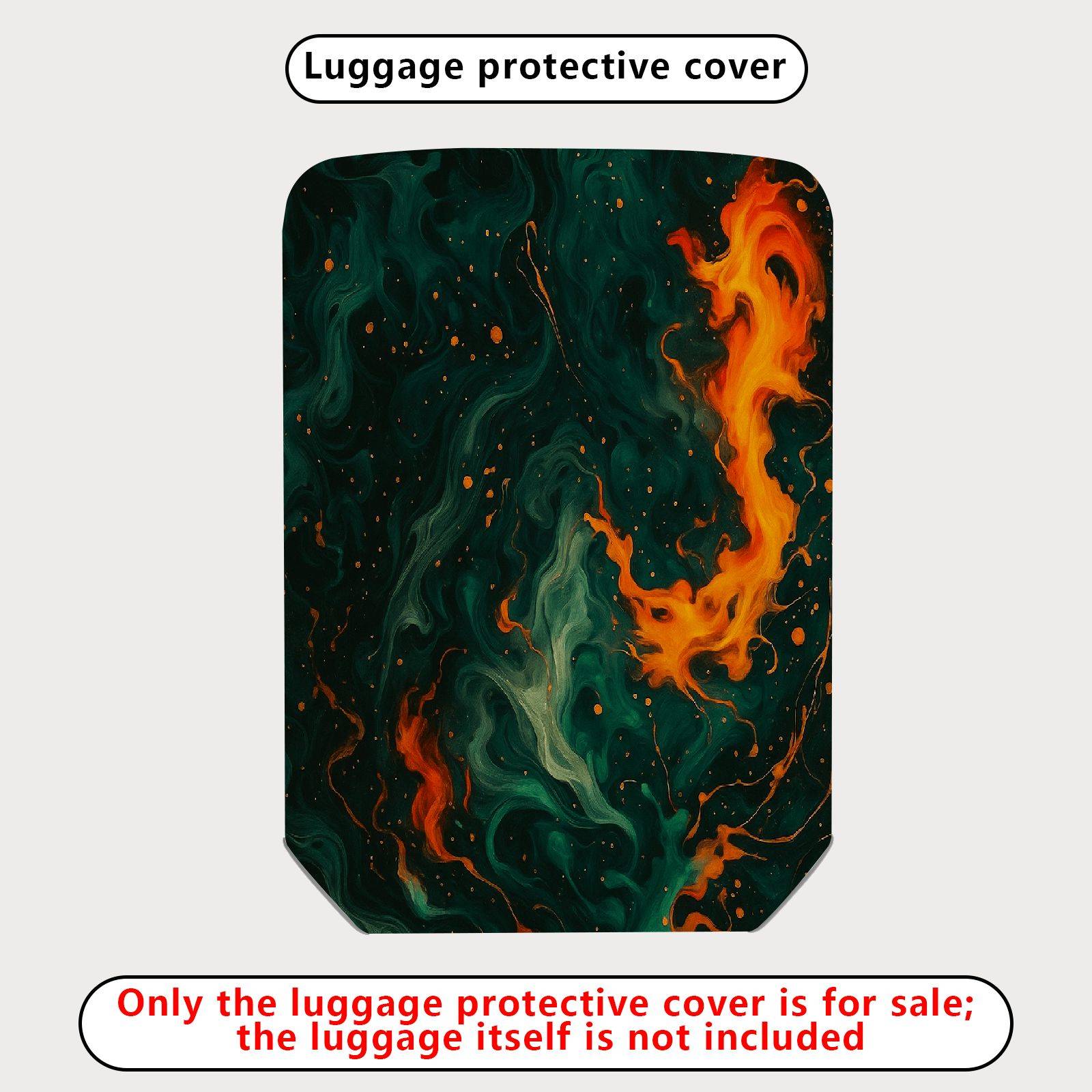 1-Piece Cosmic Flame Swirl Galaxy Artistic Abstract  Suitcase Luggage Cover, Stretch Protective Sleeve