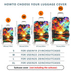 1-Piece Sunset Rainbow Cloud Tree Landscape Sky  Suitcase Luggage Cover, Stretch Protective Sleeve