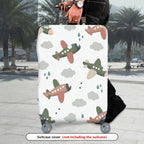 1-Piece Airplane Cloud Raindrop Pattern  Playful Travel  Suitcase Luggage Cover, Stretch Protective Sleeve