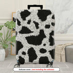 1-Piece Animal Print Black White Furry Cow Abstract  Suitcase Luggage Cover, Stretch Protective Sleeve