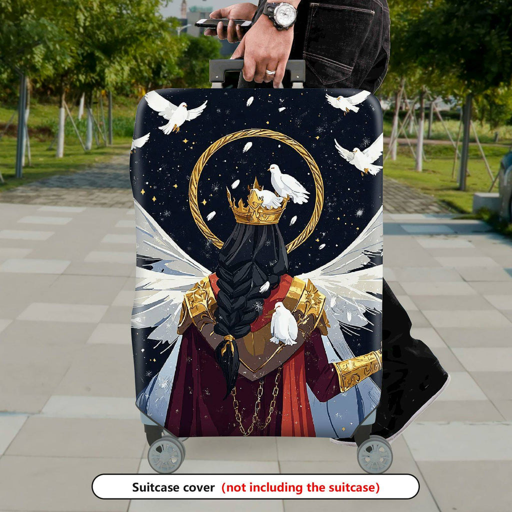 1-Piece Angel Crown Wing Feather Dove Star  Suitcase Luggage Cover, Stretch Protective Sleeve