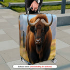 1-Piece Animal Nature Brown Horned Wildlife Unique  Suitcase Luggage Cover, Stretch Protective Sleeve