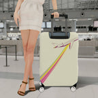 1-Piece Airplane Rainbow Minimalist Colorful Travel Adventure Luggage  Suitcase Luggage Cover, Stretch Protective Sleeve
