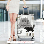 1-Piece Adventure Mountain Animal Forest Stylish Graphic  Suitcase Luggage Cover, Stretch Protective Sleeve