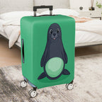 1-Piece Seal Green Playful Cute Animal Fun  Suitcase Luggage Cover, Stretch Protective Sleeve