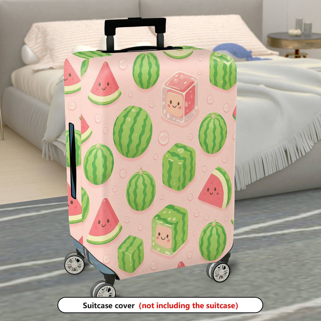1-Piece Cute Watermelon Pink Fun Cheerful Playful  Suitcase Luggage Cover, Stretch Protective Sleeve