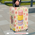 1-Piece Floral Macaron Pastel Cute Colorful Fun  Suitcase Luggage Cover, Stretch Protective Sleeve