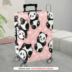 1-Piece Pink Cute Panda Heart Floral Pattern  Suitcase Luggage Cover, Stretch Protective Sleeve
