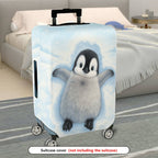 1-Piece Cute Winter Snow Penguin Snowflake Animal  Suitcase Luggage Cover, Stretch Protective Sleeve