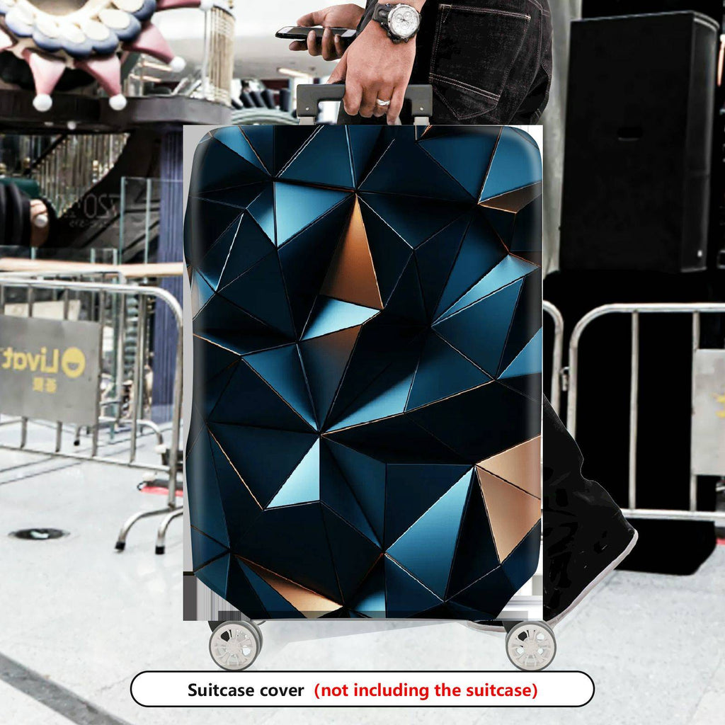 1-Piece Geometric Abstract Modern Stylish Artistic Unique  Suitcase Luggage Cover, Stretch Protective Sleeve