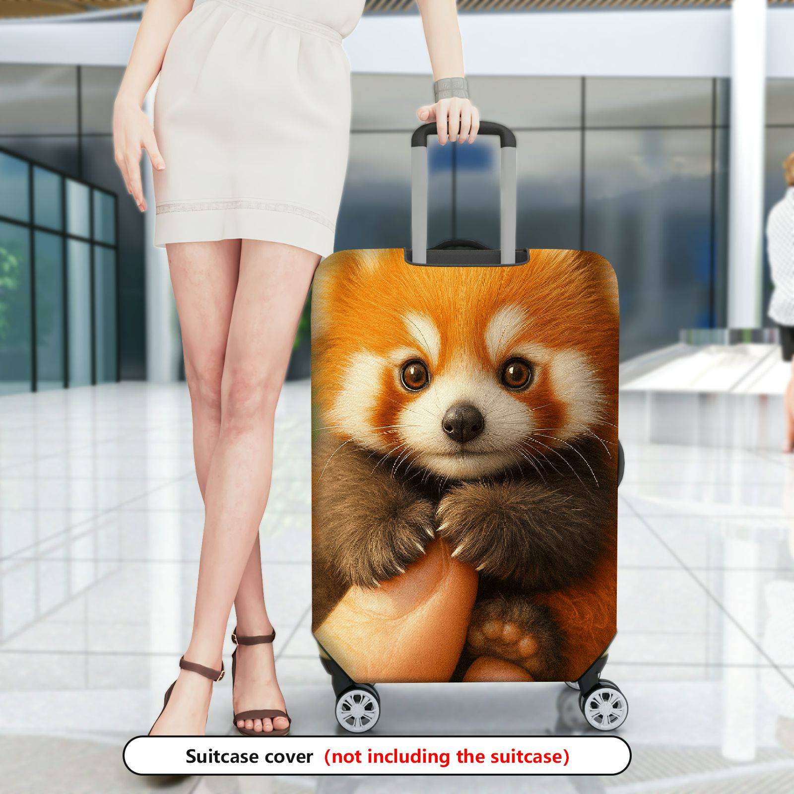1-Piece Cute Adorable Red Panda Animal Nature Wildlife  Suitcase Luggage Cover, Stretch Protective Sleeve