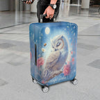 1-Piece Owl Moonlight Garden Floral Dream Fantasy  Suitcase Luggage Cover, Stretch Protective Sleeve