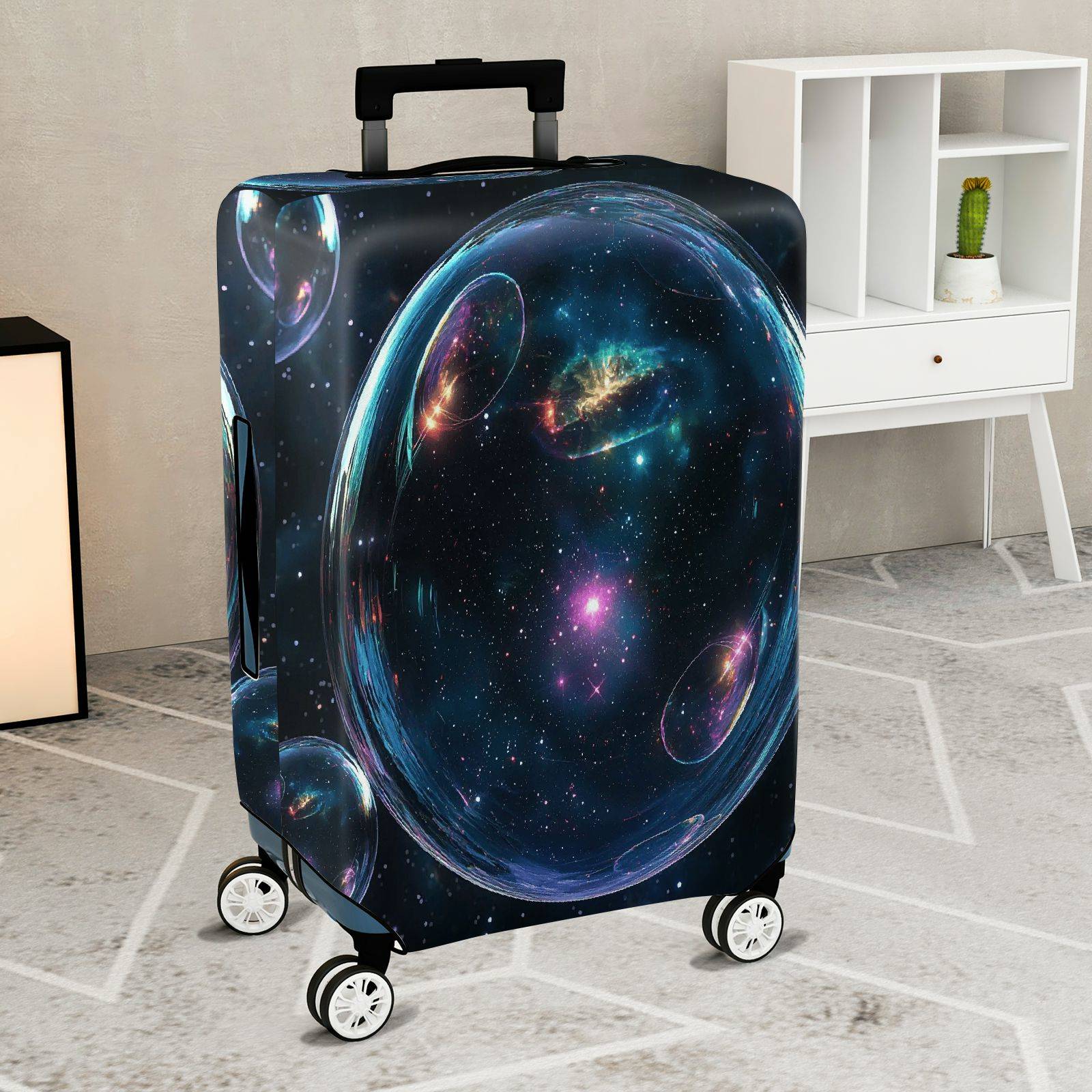 1-Piece Cosmic Galactic Astral Space Nebula  Suitcase Luggage Cover, Stretch Protective Sleeve