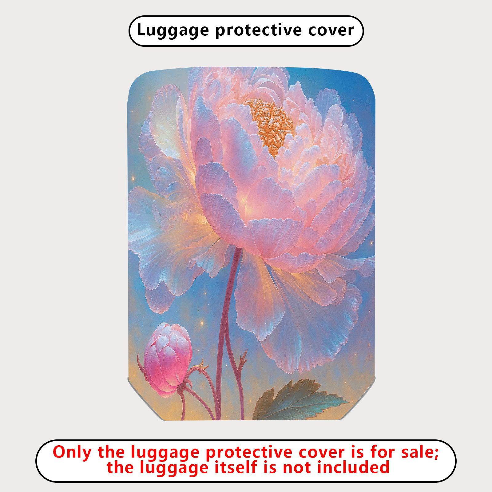 1-Piece Floral Artistic Pastel Dreamy Elegant Luggage  Suitcase Luggage Cover, Stretch Protective Sleeve