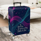 1-Piece Universe Galaxy Stars Planets Cosmic Quote  Suitcase Luggage Cover, Stretch Protective Sleeve