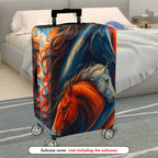 1-Piece Colorful Elegant Horse Artistic Vibrant Dynamic  Suitcase Luggage Cover, Stretch Protective Sleeve