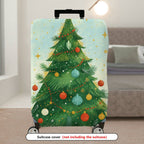 1-Piece Christmas Tree Decorative Festive Holiday Colorful  Suitcase Luggage Cover, Stretch Protective Sleeve