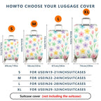 1-Piece Floral Colorful Spring Flower Tulip Pastel  Suitcase Luggage Cover, Stretch Protective Sleeve