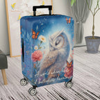 1-Piece Floral Owl Butterfly Starry Nature Dreamy  Suitcase Luggage Cover, Stretch Protective Sleeve