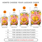 1-Piece Love Bird Floral Heart Romantic Colorful  Suitcase Luggage Cover, Stretch Protective Sleeve
