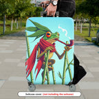 1-Piece Frog Smoking Red Scarf Whimsical Artistic  Suitcase Luggage Cover, Stretch Protective Sleeve