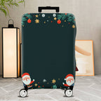 1-Piece Christmas Santa Claus Holiday Festive Joyful  Suitcase Luggage Cover, Stretch Protective Sleeve