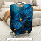 1-Piece Blue Floral Nature Abstract Artistic Elegant  Suitcase Luggage Cover, Stretch Protective Sleeve