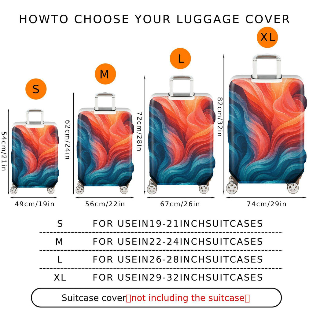 1-Piece Abstract Vibrant Colorful Artistic Modern Stylish  Suitcase Luggage Cover, Stretch Protective Sleeve