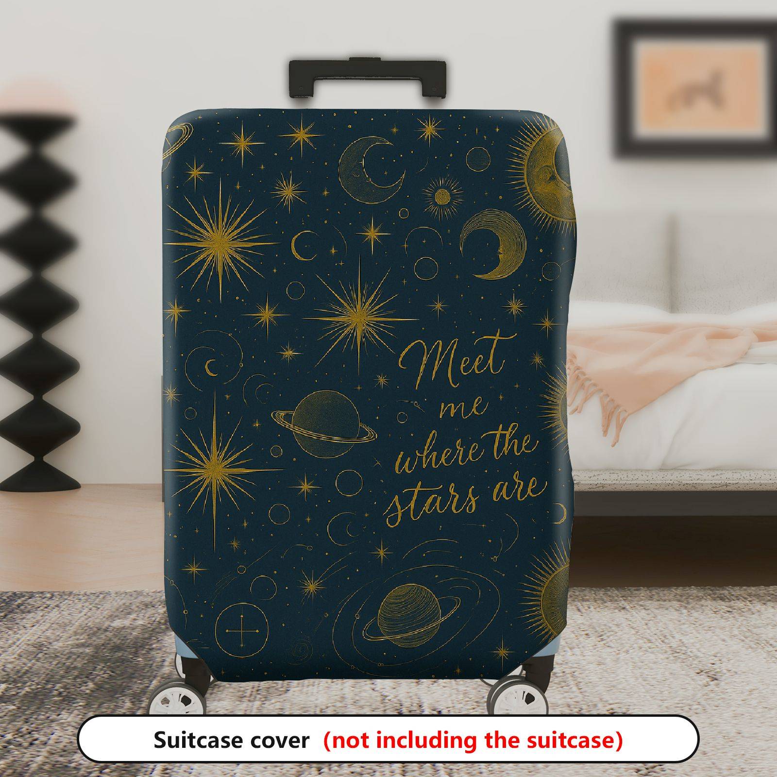 1-Piece Starry Night Cosmic Astral Universe Astronomy  Suitcase Luggage Cover, Stretch Protective Sleeve