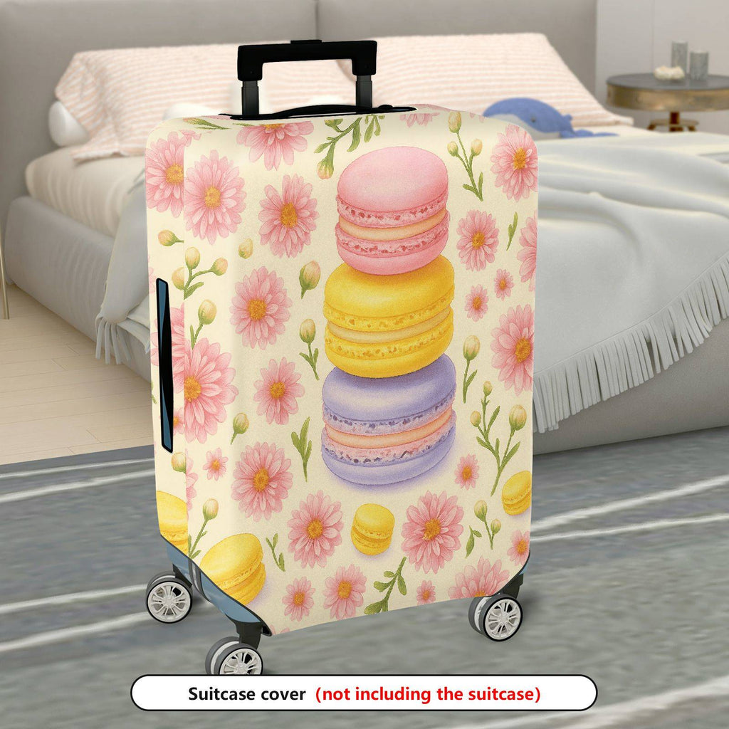 1-Piece Floral Macaron Pastel Cute Colorful Fun  Suitcase Luggage Cover, Stretch Protective Sleeve