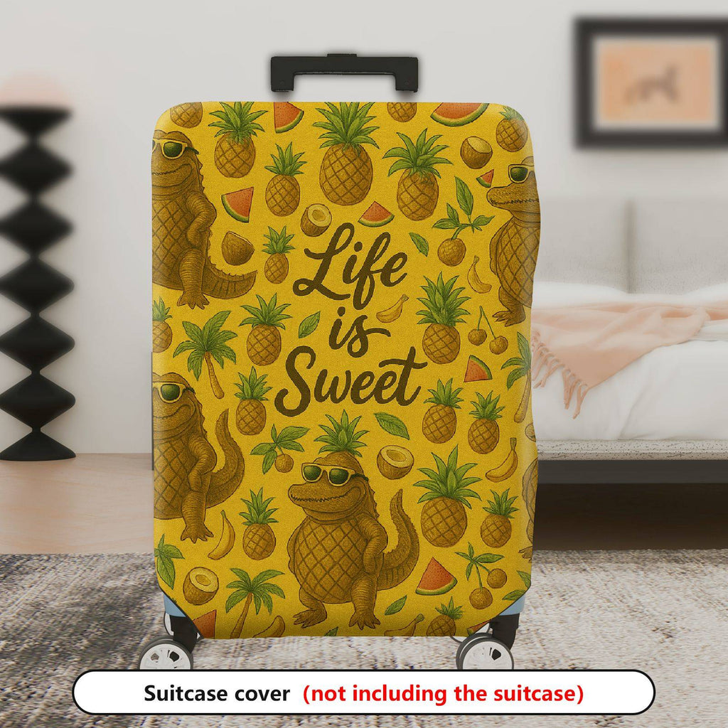 1-Piece Alligator Pineapple Tropical Fun Quote Sunglasses  Suitcase Luggage Cover, Stretch Protective Sleeve