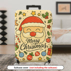 1-Piece Santa Gingerbread Candy Cane Christmas Holiday Gift  Suitcase Luggage Cover, Stretch Protective Sleeve