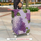1-Piece Purple Floral Hydrangea Leaf Blossom Nature  Suitcase Luggage Cover, Stretch Protective Sleeve