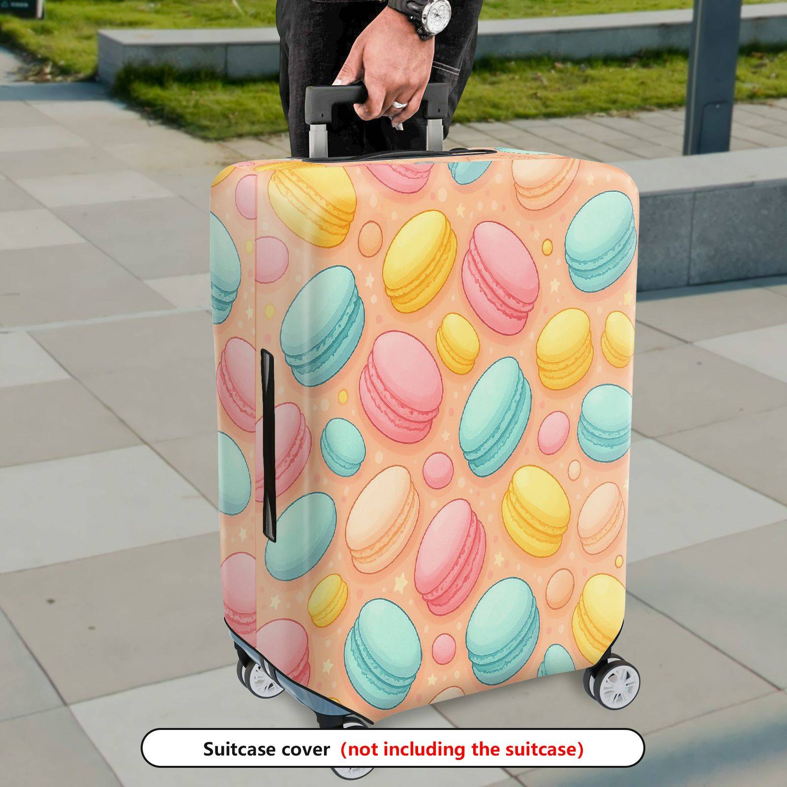1-Piece Macaron Pastel Cute Colorful Fun Pattern  Suitcase Luggage Cover, Stretch Protective Sleeve