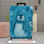 1-Piece Penguin Winter Snowflake Forest Animal Cute  Suitcase Luggage Cover, Stretch Protective Sleeve