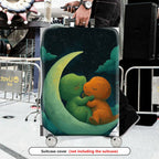 1-Piece Dinosaur Moon Stars Clouds Night Cute  Suitcase Luggage Cover, Stretch Protective Sleeve